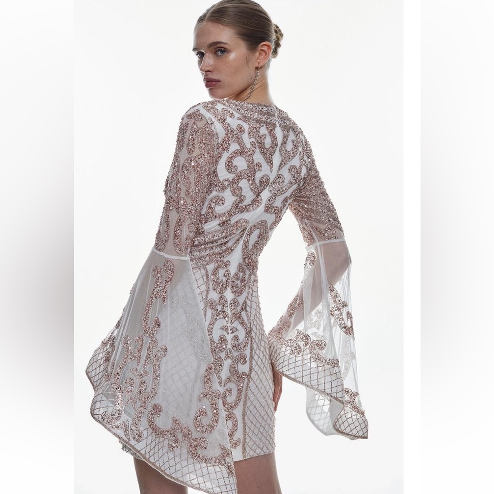 $489 Karen Millen Embellished Cocktail Dress - Picture 3 of 5
